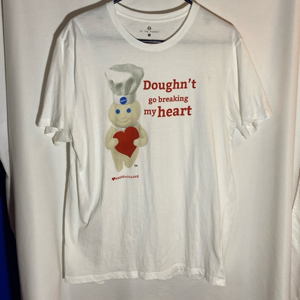 Men’s Valentines Day T-Shirt, Doughn’t go breaking my heart, size large